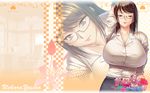  aoi_nagisa_(artist) breasts huge_breasts megane okaa-san_ga_ippai!! uehara_yoshino wallpaper willow_soft 