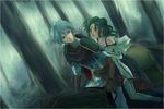  aqua_eyes aqua_hair armor belt boots cape circlet couple dress dutch_angle elbow_gloves ephraim fire_emblem fire_emblem:_seima_no_kouseki fire_emblem_sacred_stones forest gloves green_eyes green_hair holding horse l&#039;arachel l'arachel looking_back nature open_mouth pants ponytail prince princess riding short_hair shy thigh_boots thighhighs tree worried 