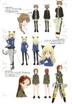  blonde_hair blue_eyes brown_hair long_hair lynette_bishop megane military_uniform minna-dietlinde_wilcke pantyhose perrine_h_clostermann red_eyes red_hair shimada_fumikane strike_witches striker_units thighhighs translation_request uniform yellow_eyes 