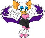  2018 anthro bat big_breasts boots breasts claws clothed clothing digital_media_(artwork) eyelashes eyeshadow female footwear fur hair makeup mammal membranous_wings rouge_the_bat smile solo sonic_(series) teal_eyes unknown_artist wings 