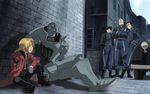  alex_louis_armstrong alphonse_elric edward_elric fullmetal_alchemist maes_hughes male roy_mustang 