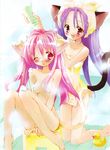  bath catgirl nekomimi nekoyashiki_nekomaru nude tail towel 