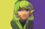  blue_eyes face green_hair green_hairband hairband pointy_ears saria smile solo the_legend_of_zelda the_legend_of_zelda:_ocarina_of_time yo_mo 