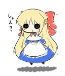  blonde_hair bow chibi fuugetsu_oreha_ikiru hair_bow long_hair o_o open_mouth shanghai_doll solid_circle_eyes solo touhou 