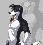  anthro blowup_background blue_eyes canine dog jailbird looking_at_viewer male mammal pose solo tongue tongue_out 