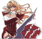  breast_hold cropme eyepatch freezing satellizer_el_bridget sword thighhighs torn_clothes transparent_png vector_trace 