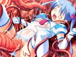 eyes_closed large_insertion makai_tenshi_jibril spread_legs stomach_bulge tentacles transparent_clothing 