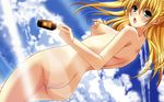  blonde dark_skin minazuki_yuuna_modred nude sky tanlines tanned yokujou_pet_life 