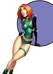  caitlin_fairchild comic curvaceous gen13 green_eyes leotard mound_of_venus orange_hair redhead solo 