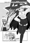  azuma_hazuki comic cosplay doujinshi greyscale hard_translated hat kobayashi_sanae lilith_(yamibou) lilith_(yamibou)_(cosplay) long_sleeves lyrical_nanoha mahou_shoujo_lyrical_nanoha mahou_shoujo_lyrical_nanoha_a's mikage_takashi monochrome multiple_girls reinforce school_uniform seiyuu_connection serafuku signum thighhighs translated witch_hat yami_to_boushi_to_hon_no_tabibito 