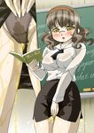  accident blush brown_hair cameltoe classroom megane oppai pantsu pee_trails pubic_hair teacher upskirt urine wet_clothes wetting 