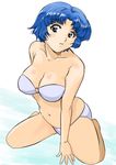  bandeau bikini blue_eyes blue_hair kusuha_mizuha short_hair shu-z solo super_robot_wars super_robot_wars_original_generation swimsuit 