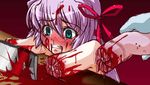  blood dismemberment guro purple_hair tagme 