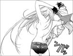  air_gear back bra fingerless_gloves long_hair monochrome oh!_great short_shorts sideboob simca topless undressing 