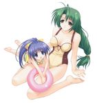  :d antenna_hair barefoot bikini blue_eyes blue_hair breasts brown_eyes child feet green_hair innertube kimizuka_aoi long_hair low-tied_long_hair lying medium_breasts multiple_girls on_lap on_stomach one-piece_swimsuit open_mouth pia_carrot_(series) pia_carrot_e_youkoso!!_g.o. ponytail sitting small_breasts smile striped striped_bikini striped_swimsuit swimsuit wariza yamana_kaede yamana_tokiko 