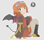  bat_wings blush boots goggles goggles_on_head green_eyes josephine-843 orange_hair rita_mordio short_hair solo tail tales_of_(series) tales_of_vesperia wings 