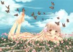 1girl absurdres barefoot butterfly chii chobits clamp feet highres nude toes 