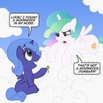  alicorn cub cutie_mark dialog disgust duo english_text equine female feral friendship_is_magic horn mammal mean my_little_pony princess princess_celestia_(mlp) princess_luna_(mlp) royalty sibling sisters snot text unknown_artist winged_unicorn wings young younger 