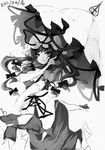  bow dress gloves greyscale hair_bow monochrome nanahara_fuyuki solo touhou umbrella yakumo_yukari 