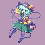  bad_id bad_pixiv_id green_hair hat heart heart_of_string komeiji_koishi kou_2008 lowres pixel_art solo thighhighs third_eye touhou zettai_ryouiki 