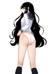  ass back black_hair itoshiki_rin long_hair looking_back panties sayonara_zetsubou_sensei school_uniform solo sugar_(sugarless) underwear 