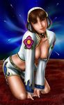  brown_eyes brown_hair nipples oppai raku_soukutsu short_hair shorts soul_calibur xianghua 