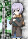  book brown_eyes coat hiqu megane nagato_yuki purple_hair scarf snow suzumiya_haruhi_no_shoushitsu suzumiya_haruhi_no_yuuutsu 
