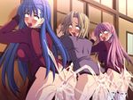  3girls ahegao ass badly_drawn blonde_hair blue_hair blush bottomless breasts cum cum_explosion cum_in_ass cum_in_pussy cum_on_ass cum_on_body cum_on_lower_body dieselmine fucked_silly gelatin_explosion heavily_censored large_breasts long_hair multiple_girls no_panties omoikkiri!_seieki_tairyou_chuunyuu!_takabisha_onna_wo_aherasero open_moth open_mouth pink_hair rolleyes rolling_eyes saliva short_hair stupid sweat thighhighs tongue what 