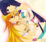  hug panty_&amp;_stocking_with_garterbelt panty_(character) panty_(psg) smile stocking_(character) stocking_(psg) 