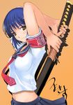  kurogane_otome mikazuki_akira school_uniform sword tri-moon! tsuyokiss 