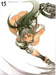  absurdres angry armor ass attack attacking_viewer bangs bent_over bikini_armor black_hair blush body_blush bouncing_breasts breasts card_(medium) center_opening clenched_teeth crop_top dark_elf echidna elf eyebrows_visible_through_hair f.s. floating_hair full_body fur_trim gorgon grey_hair hair_between_eyes hanging_breasts highres holding holding_shield holding_sword holding_weapon huge_breasts large_breasts lips lipstick living_clothes long_hair long_pointy_ears looking_at_viewer makeup motion_blur multicolored_hair no_panties number official_art outstretched_arms parted_bangs parted_lips pauldrons pointy_ears ponytail queen's_blade red_eyes revealing_clothes scales scan scowl sharp_teeth shield short_sleeves sidelocks simple_background slit_pupils snake snake_hair solo sword teeth thighhighs translated two-tone_hair v-shaped_eyebrows weapon white_background wrist_wrap 