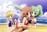  bikini furude_rika higurashi_no_naku_koro_ni houjou_satoko mizugi ryuuguu_rena sakai_kyuuta sonozaki_mion sukumizu 