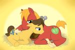  blue_eyes brown_hair caramel_(mlp) cutie_mark draft_horse equine feral friendship_is_magic green_eyes hair horse male mammal my_little_pony orange_hair papercen pony 