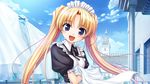  aiyoku_no_eustia bekkankou blonde_hair close game_cg licia_de_novus_yurii maid twintails 