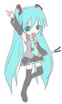  aqua_hair hatsune_miku kuro_(be_ok) long_hair solo spring_onion thighhighs twintails very_long_hair vocaloid 