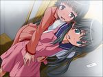  apron blush drool pajamas saten_ruiko to_aru_kagaku_no_railgun to_aru_majutsu_no_index uiharu_kazari yuri 