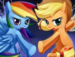  blue_fur cutie_mark duo equine female feral friendship_is_magic fur horse mammal my_little_pony negativefox pegasus pony rainbow_dash_(mlp) unknown_artist wings 