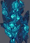  female fish internal jellyfish marine monster_girl nude pussy solo tagane tentacle translucent womb 