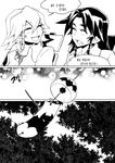  bat bow braid closed_eyes comic doujinshi greyscale hair_bow hong_meiling izayoi_sakuya korean left-to-right_manga long_hair monochrome multiple_girls no_hat no_headwear open_mouth tima touhou translated twin_braids wind_chime 