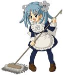  blue_hair cleaning maid mob wikipe-tan wikipedia 