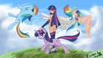  anthro equine female feral fiarel friendship_is_magic fur hair horn horns horse human long_hair mammal multi-colored_hair my_little_pony nude pegasus pink_eyes pony purple_hair rainbow_dash_(mlp) rainbow_hair short_hair square_crossover twilight_sparkle_(mlp) two_tone_hair unicorn wings 