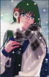  green_hair homeko megane os-tan ponytail scarf snow windows xp 
