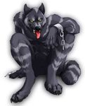  anthro black blackteagan canine canis chain edit grey male pose sitting stripes wolf 