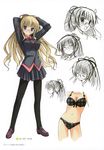  bra character_design megane pantsu pantyhose school_uniform sketch yukirin 