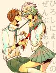  2boys crossdress crossdressing male_focus multiple_boys niou_masaharu school_uniform tennis_no_ouji-sama tennis_no_oujisama yagyuu_hiroshi yaoi 