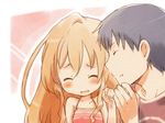  1girl aisaka_taiga blush closed_eyes couple hetero shirotaka_(shirotaka) takasu_ryuuji toradora! 