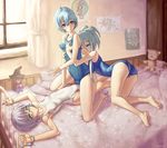  ayanami_rei bondage chrome_shelled_regios crossover felli_loss grope handcuffs megane mizugi nagato_yuki neon_genesis_evangelion speh suzumiya_haruhi_no_yuuutsu waki yuri 