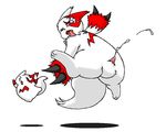  drool drooling jumping male mio nintendo penis plain_background pok&#233;mon pok&eacute;mon red_eyes saliva tears tongue unknown_artist video_games white_background zangoose 