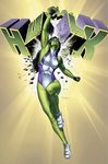  1girl black_hair green_skin leotard marvel punching she-hulk she_hulk shehulk shouryuuken street_fighter super_heroine superheroine 