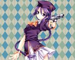  gun melty_blood purple_eyes purple_hair shingetsutan_tsukihime sion_eltnam_atlasia skirt tatekawa_mako weapon 